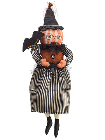 20" Day of The Dead Pumpkin Girl Black Orange (pack of 6)