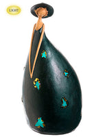 18.9" Halloween Witch w/LED Light (battery Operated) Black Gold (pack of 2)
