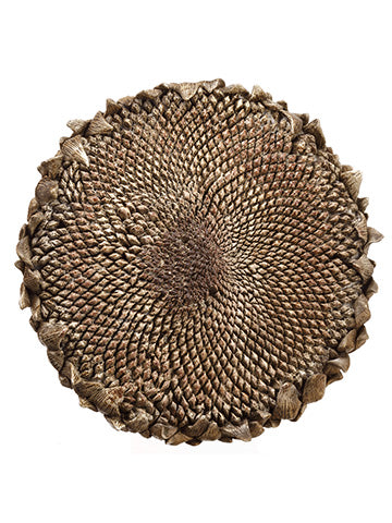 8"D Sunflower Head Wall Piece  Brown (pack of 8)