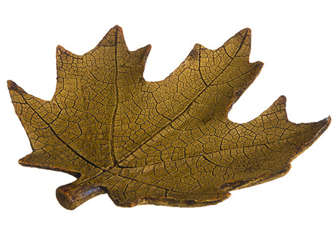 6.5"Wx7"L Maple Leaf Plate  Light Bworn (pack of 4)