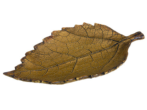 5"Wx8.5"L Birch Leaf Plate  Light Bworn (pack of 4)
