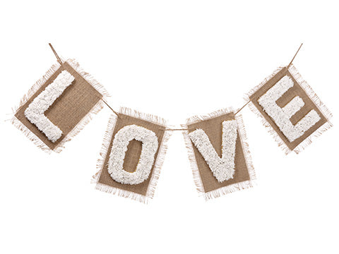 49.5"L Love Banner  Beige (pack of 4)