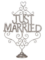 20"L X 28"H Rhinestone Just Married Table Top Antique Silver (pack of 2)