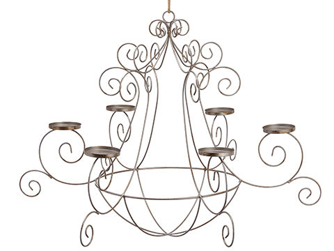 33" X 24.5"H Chandelier Candleholder Antique Silver (pack of 1)