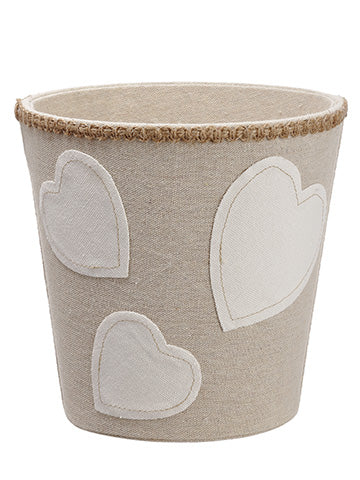 7"Hx7"D Heart Container  Cream Beige (pack of 6)