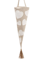 24" Heart Hanging Container  Cream Beige (pack of 6)