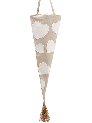 24" Heart Hanging Container  Cream Beige (pack of 6)