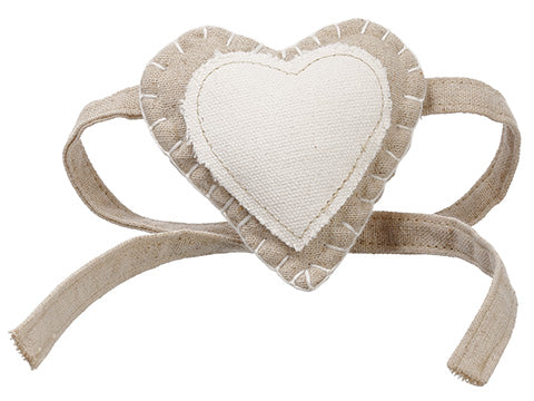 3.5" Heart Napkin Ring Tie  Cream Beige (pack of 12)