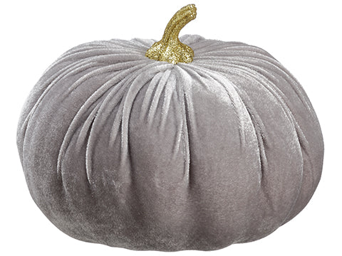 6"Dx6.5"H Velvet Pumpkin  Black Gold (pack of 8)
