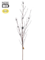 55" Battery Operated Glittered Spider Twig Spray With Lights Black Brown (pack of 12)