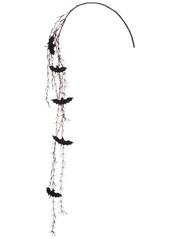 59" Glittered Bat Twig Vine  Black Brown (pack of 12)