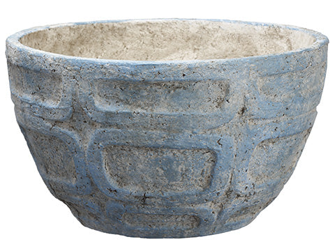 8.25"Hx14"D Paper Mache Planter Antique Blue (pack of 1)