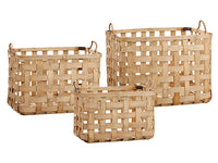 10.5"H-14"H Basket (3 Ea/set)  Natural Brown (pack of 1)