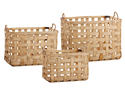 10.5"H-14"H Basket (3 Ea/set)  Natural Brown (pack of 1)
