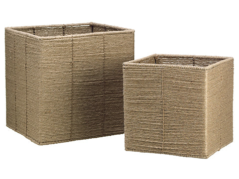 12.5"H-16"Hx12.25"W-15.25"W x12.25"-15.25"l Assorted Rope Basket (2 ea./set) Natural (pack of 1)
