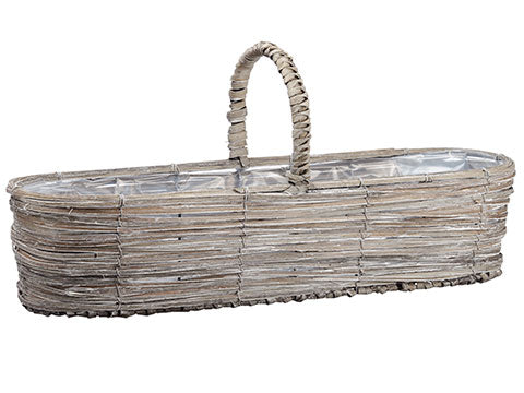10.5"Hx7"Wx23.5"L Basket w/Handle & Liner Natural (pack of 4)