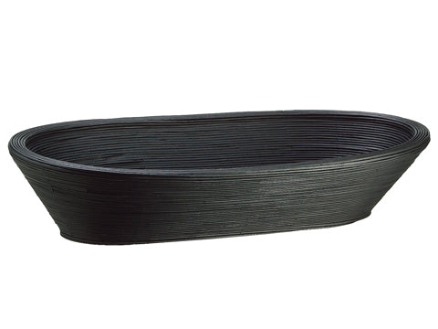 5"Hx8"Wx24"L Bamboo Oval Container Black (pack of 4)