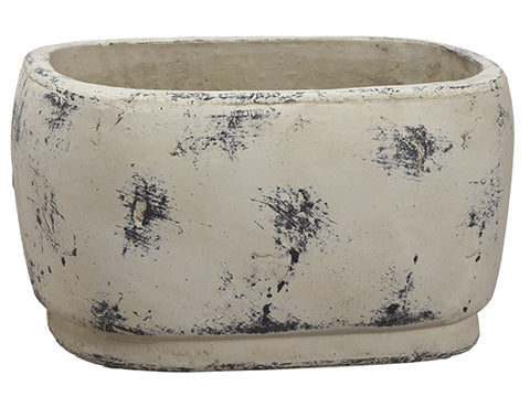 6.6"Hx9"Wx11.4"L Rectangular Terra Cotta Planter Antique Cream (pack of 1)