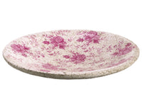 15.75"Dx2.75"H Small Plate  Cream Fuchsia (pack of 2)