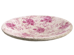 15.75"Dx2.75"H Small Plate  Cream Fuchsia (pack of 2)