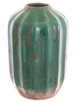 11.4"Hx7.2"D Terra Cotta Pot  Green (pack of 2)