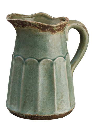 9" Ceramic Pitcher  Teal (pack of 8)
