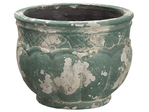 5.1"Hx6.5"D Terra Cotta Planter Antique Green (pack of 6)