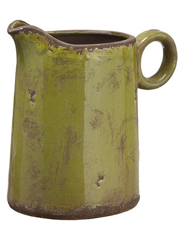 8.25" Terra Cotta Pitcher  Green (pack of 4)