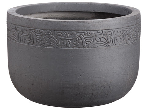 9.8"Hx14.5"D Fiber Clay Planter Light Gray (pack of 1)