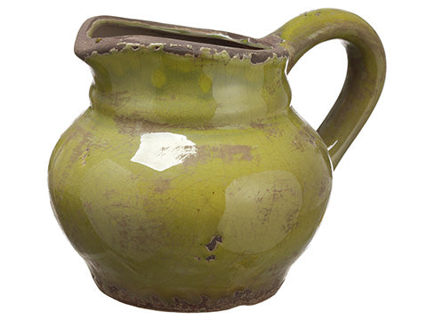 5" Terra Cotta Pitcher  Green (pack of 6)