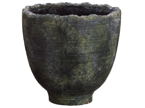 10.2"Dx10.2"H Terra Cotta Footed Urn Gray Green (pack of 1)