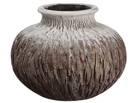 9.5"Hx12"D Fiber Cement Container Antique Brown (pack of 1)
