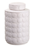 12"Hx7.4"D Stoneware Pot w/Lid Cream (pack of 2)