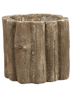7.75"Hx7.5"D Faux Wood Look Pot Brown (pack of 1)