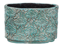 10.5"Hx15.5"D Fiberglass Cement Pot Green (pack of 1)