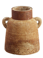 9" Filigree Pattern Cement Urn With Handles Brown Rust (pack of 1)