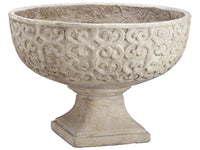 12.5"Hx17.7"D Fiber Cement Footed Bowl White (pack of 1)
