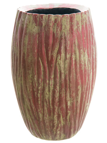 18.5"Hx12.2"D Cement Pot  Antique Burgundy (pack of 1)