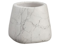 5.5"Hx6.25"D Marble Look Cement Pot White Gray (pack of 4)