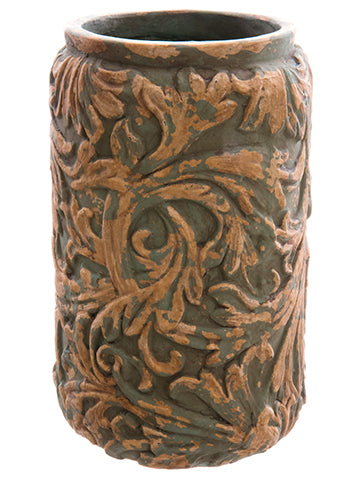 13.7"Hx8.6"D Cement Pot  Antique Green (pack of 1)