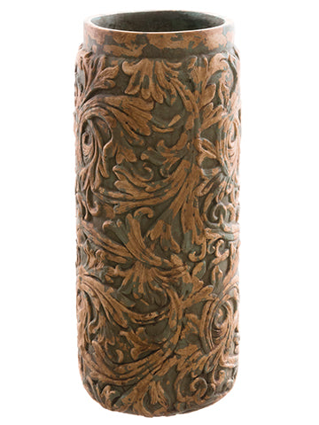 23.4"Hx10.2"D Cement Pot  Antique Green (pack of 1)