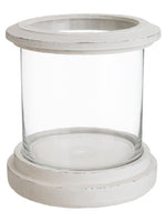 11"Hx9.75"D Cement/Glass Pot  White Clear (pack of 2)