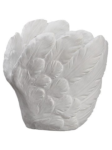 8" Cement Wing Planter  White (pack of 1)