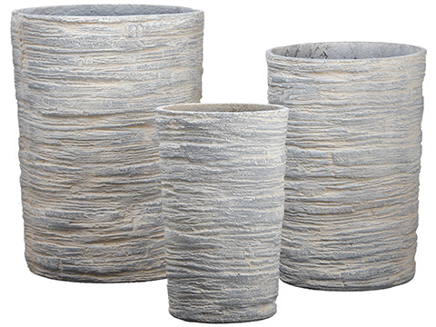 14.1"H-19.7"H Round Planter (3 ea./set) Natural (pack of 1)