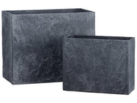 11.4"H-15.7"H Planter (2 ea./set) Dark Greay (pack of 1)