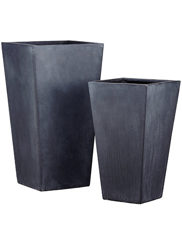 19.6"H-25.5"H Planter (2 ea./set) Black (pack of 1)
