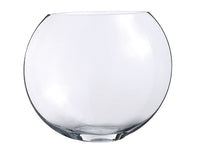 13" Large Round-Flat Shaped Glass Vase Clear (pack of 1)