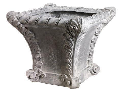 20.25"Hx23"Wx23"L Fiberglass Pot Gray (pack of 1)