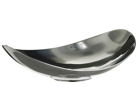 4"Hx10"Wx12.5"L Concave Oval Plate Silver (pack of 6)