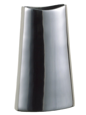 9.25"Hx3"Wx4.25"L Narrow Oval Vase Silver (pack of 4)